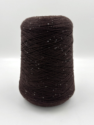 Пряжа Merino Paillettes, Italia, меринос, цвет шоколадный
